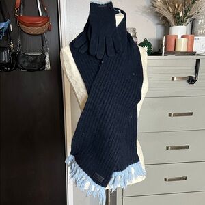 Coach Dark Blue Knit Accessory Set